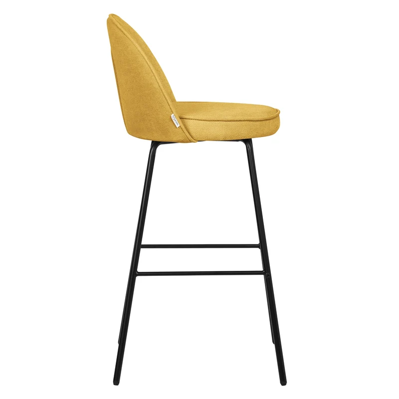 Barhocker 2er Set Senf 52x102x50 cm mit Rückenlehne und Fußstütze bis 120 kg ML-Design