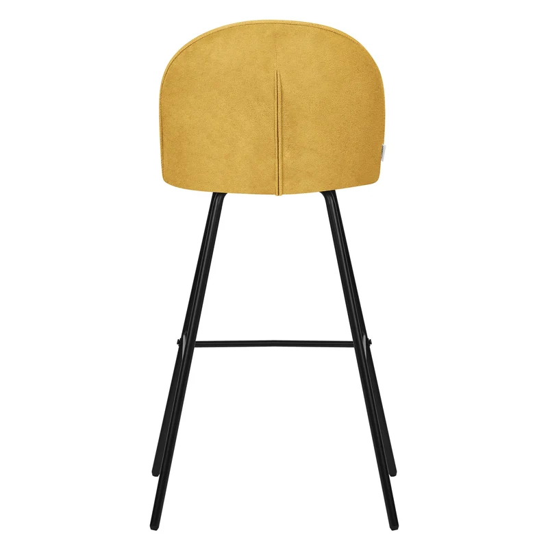 Barhocker 2er Set Senf 52x102x50 cm mit Rückenlehne und Fußstütze bis 120 kg ML-Design