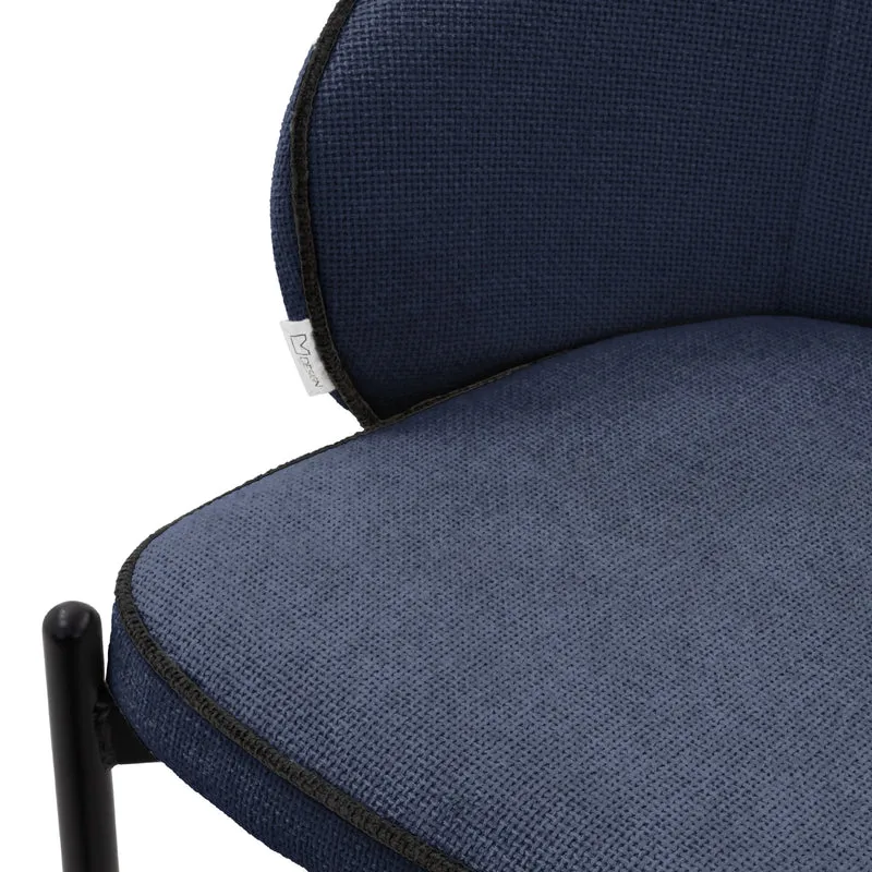 Barhocker 4er Set Dunkelblau 50x101x54 cm mit Rückenlehne und Fußstütze bis 120 kg ML-Design
