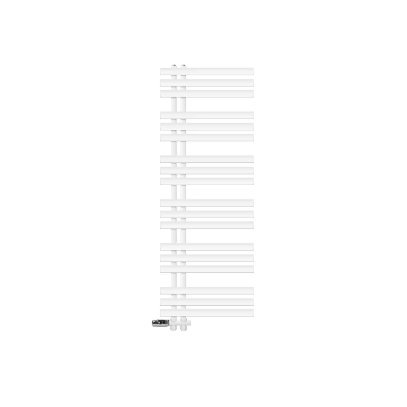 Badheizkörper Mittelanschluss 500x1400 mm Weiß mit Boden Anschlussgarnitur LuxeBath