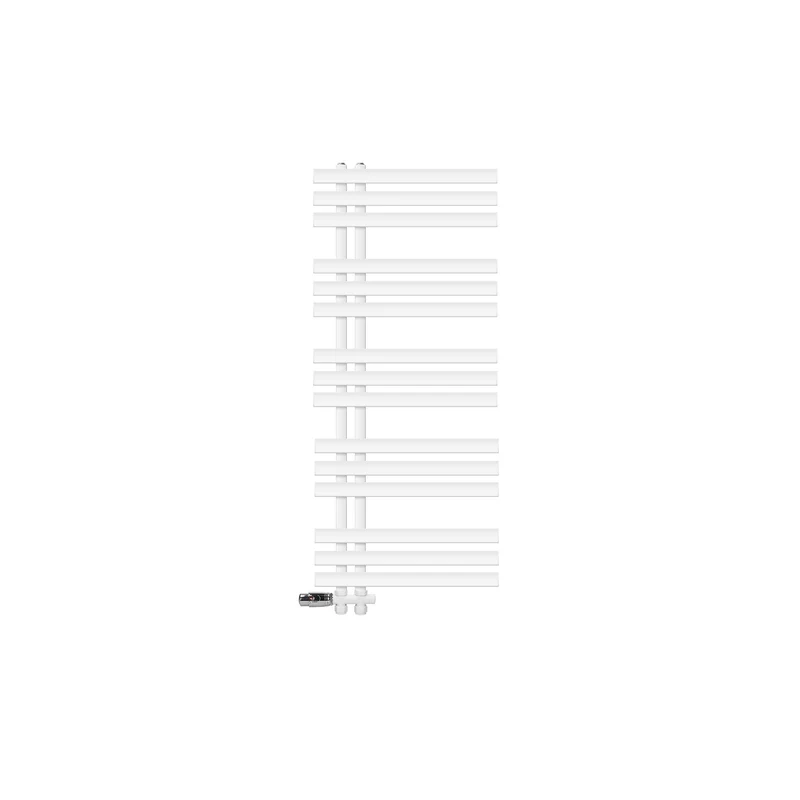 Badheizkörper Mittelanschluss 500x1200 mm Weiß mit Boden Anschlussgarnitur LuxeBath