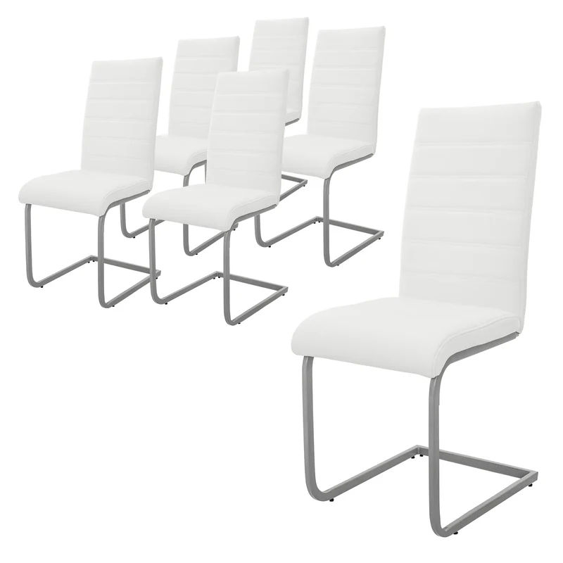 Esszimmerstuhl Freischwinger 2er Set mit Rückenlehne Kunsterlederbezug ML-Design