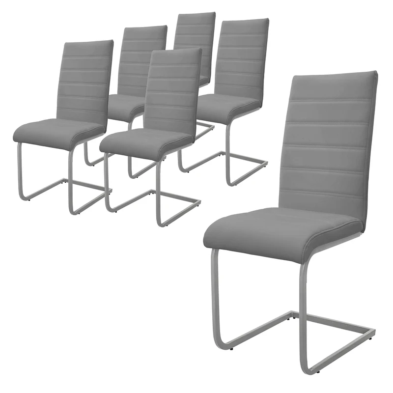 Esszimmerstuhl Freischwinger 2er Set mit Rückenlehne Kunsterlederbezug ML-Design