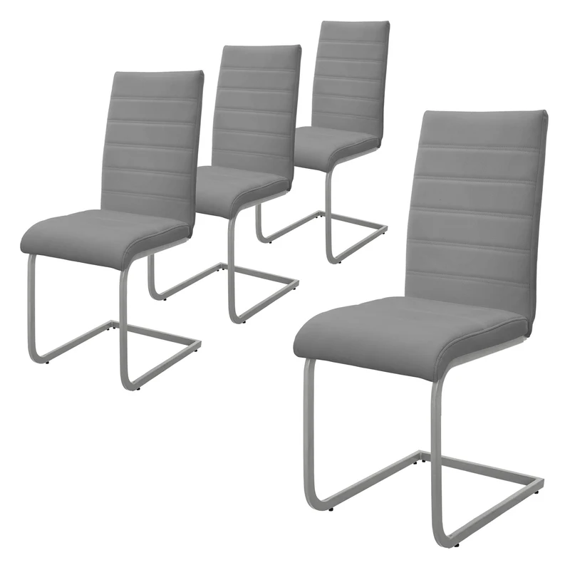 Esszimmerstuhl Freischwinger 2er Set mit Rückenlehne Kunsterlederbezug ML-Design