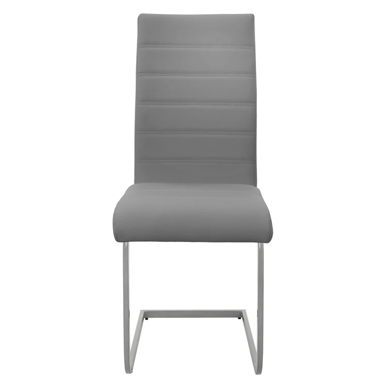 4er Set Esszimmerstuhl Freischwinger mit Rückenlehne Grau Kunsterlederbezug ML-Design