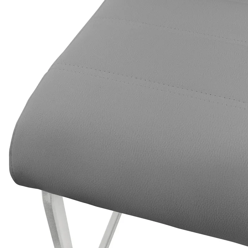 4er Set Esszimmerstuhl Freischwinger mit Rückenlehne Grau Kunsterlederbezug ML-Design