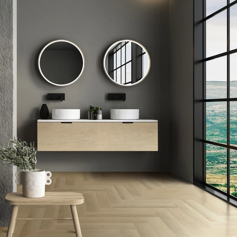 PVC Vinylboden Bodenbelag 3er Set à 20 Dielen 4,2mm für 1,56m² mit Klick-System Fischgräte Eiche natur ML-Design