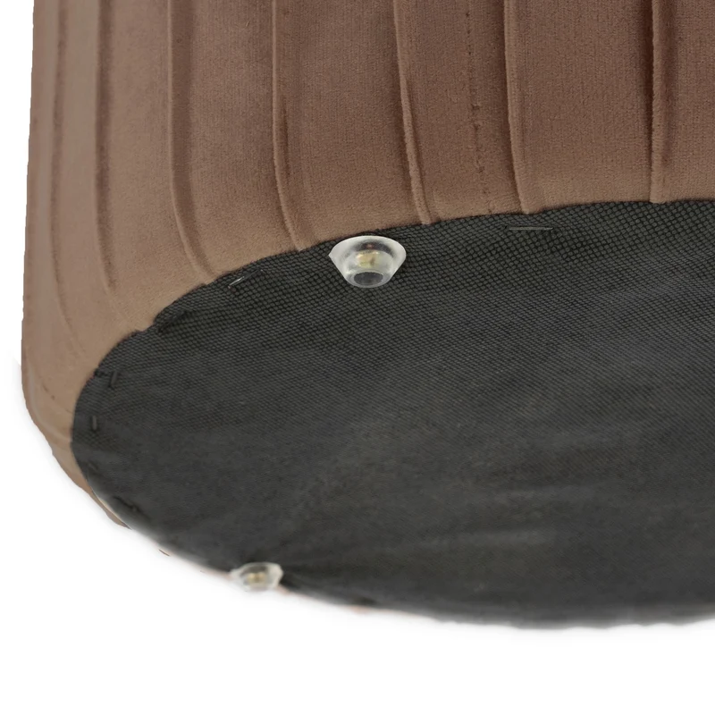Sitzhocker mit Stauraum Ø 34x37 cm Braun aus Samtstoff