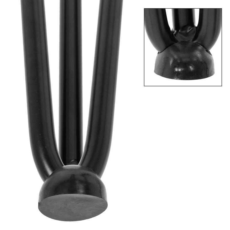 Tischbeine Tischgestell 4er Set W-Design schmal 30 x 12 cm Schwarz aus Metall ML-Design
