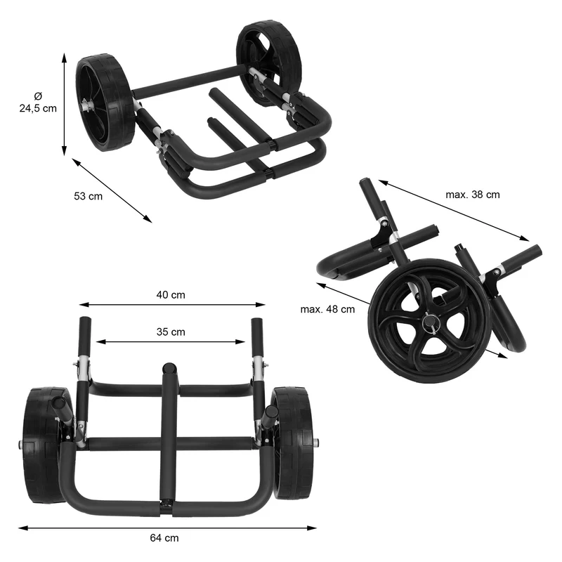 Transportwagen klappbar für 2x Stand Up Paddle SUP Board aus Aluminium
