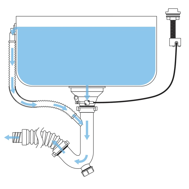 Küchenspüle 76 x 42.5 cm mit Spülbecken links Komplett-Syphon-Set, Spülmaschinenanschluss, Überlauf und Dichtband