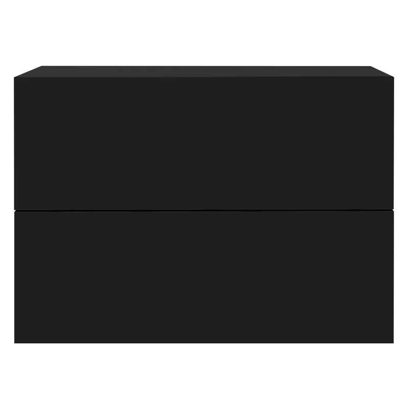 B-Ware Nachttisch mit zwei Schubladen 42x29x30 cm Schwarz matt ML-Design