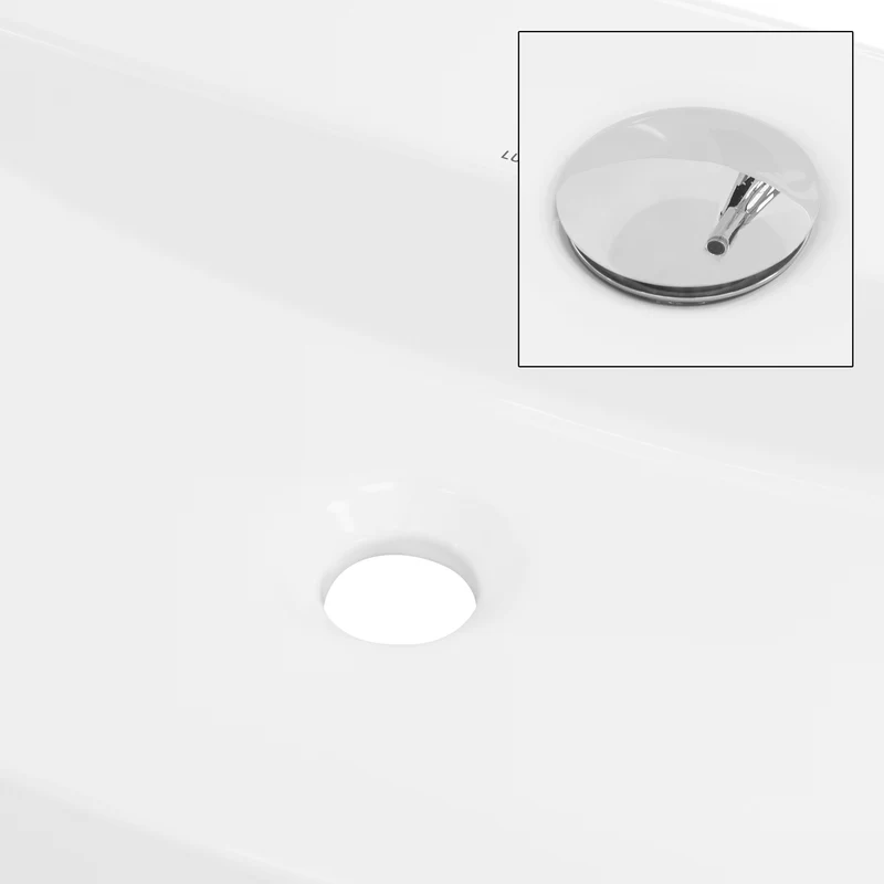 Waschbecken Oval ohne Überlauf 60x40x12 cm Weiß aus Keramik LuxeBath
