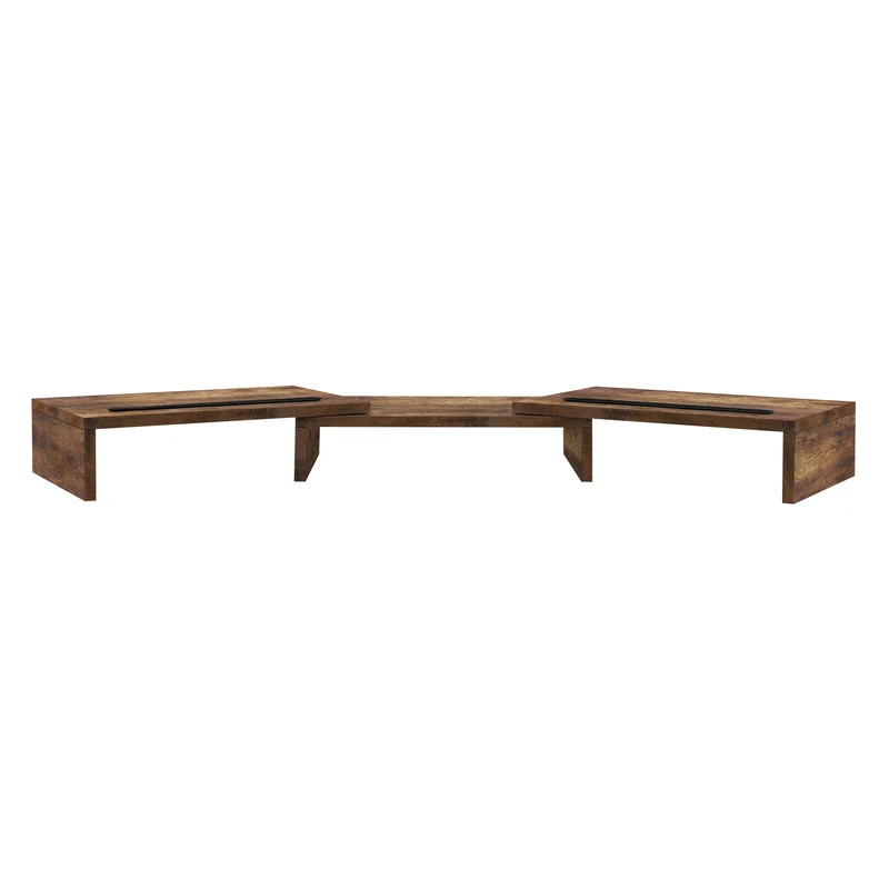 Doppelmonitorständer 110x27x10,5 cm Dunkelbraun aus MDF ML-Design