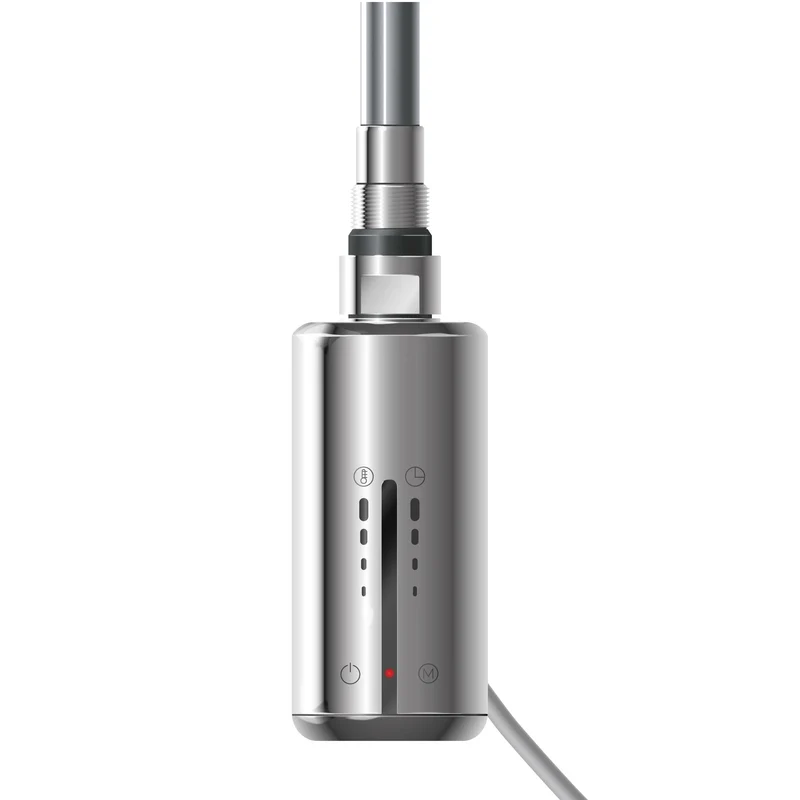 Elektrischer Badheizkörper mit Heizstab 600W 300x800 mm Chrome gerade Seitenanschluss & Thermostat Touchbedienung LuxeBath