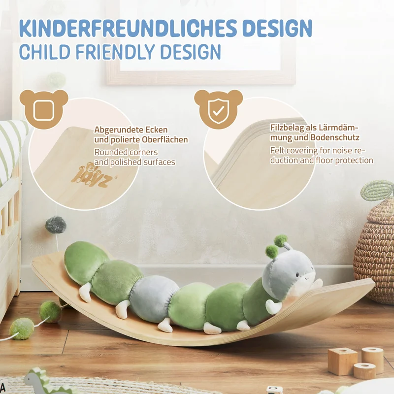 Balance Board für Kinder 83x30 cm Natur aus Lindensperrholz bis 100kg Joyz