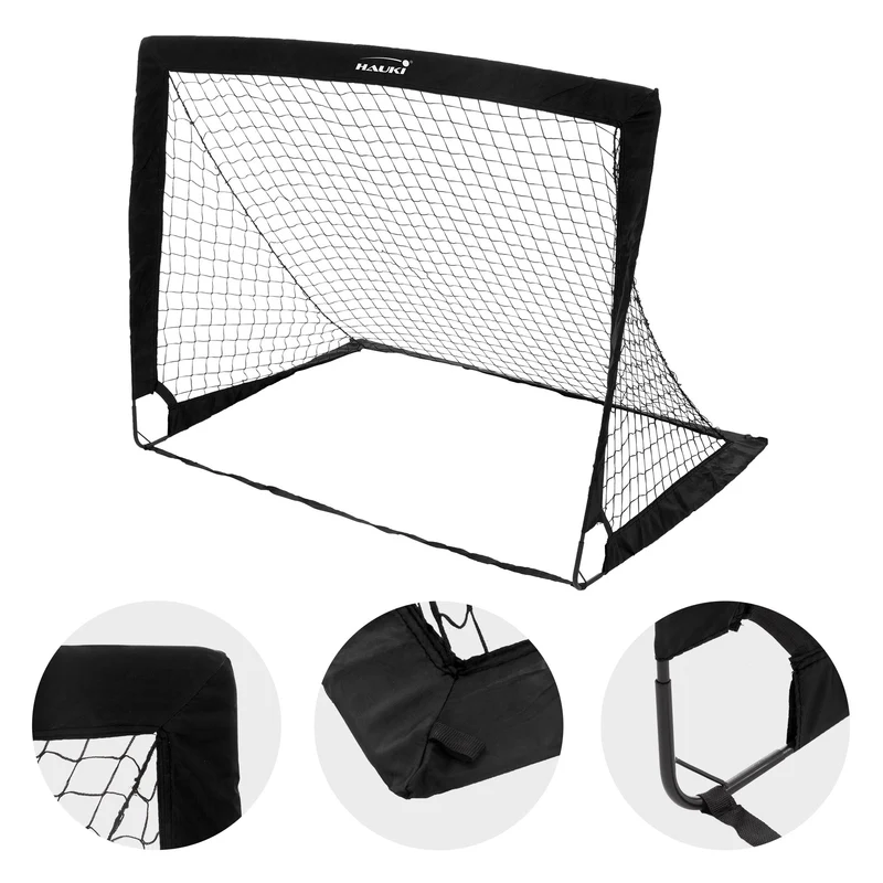 Fußballtor Pop-Up 2er Set 120x95x97 cm Schwarz aus Polyethylen