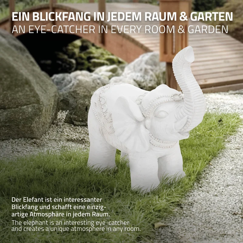 Deko Figur Elefant 36x19x39 cm Weiß von ML-Design