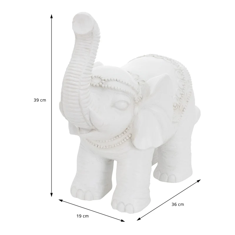 Deko Figur Elefant 36x19x39 cm Weiß von ML-Design