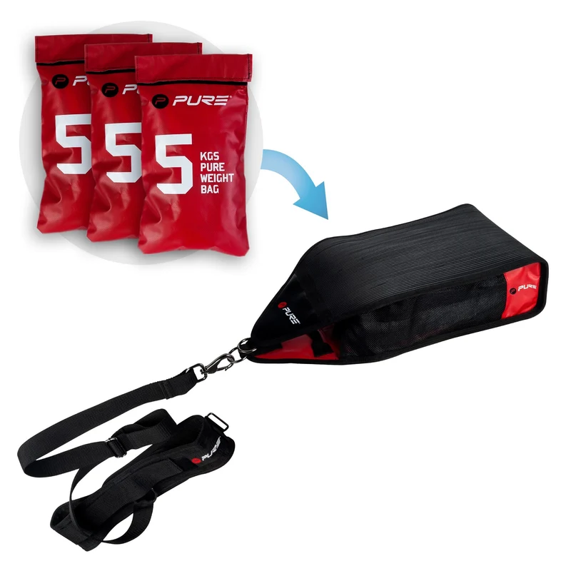 Sprintsack inkl. 3x5kg Sandsack Schwarz/Rot