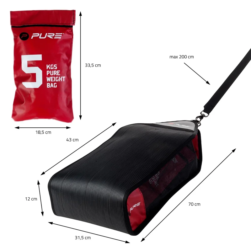 Sprintsack inkl. 3x5kg Sandsack Schwarz/Rot