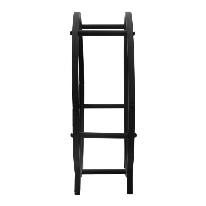 Kaminholzregal 62x60x20 cm Schwarz aus Metall ML-Design