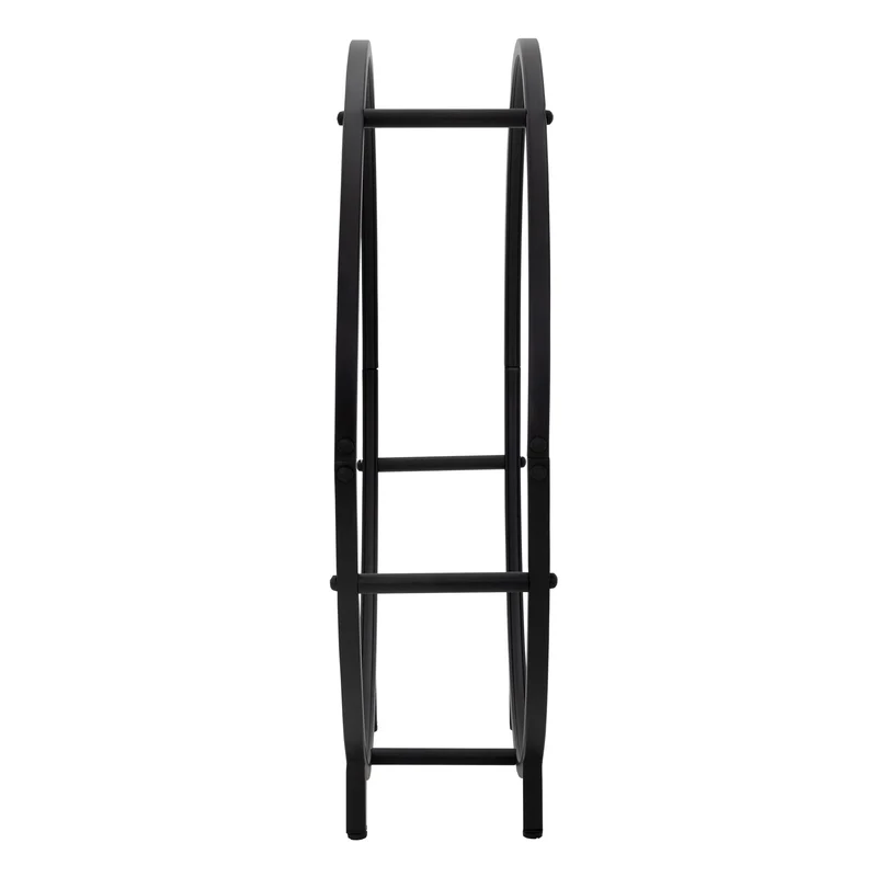 Kaminholzregal 82x80x20 cm Schwarz aus Metall ML-Design