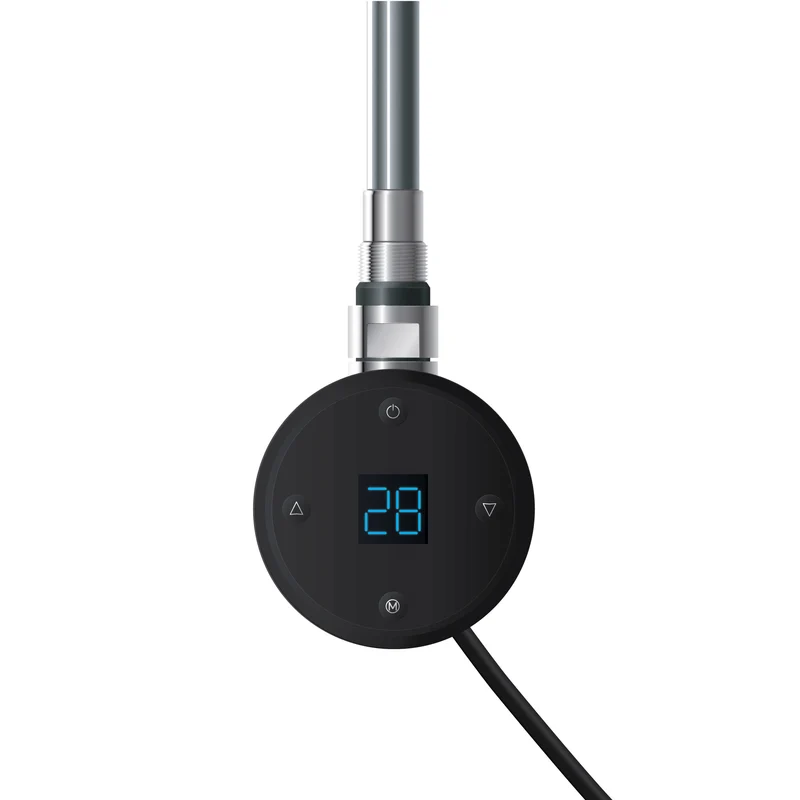 Heizstab für Badheizkörper 1200W Schwarz matt mit Thermostat LCD-Bildschirm Temperaturkontrolle und Timer LuxeBath