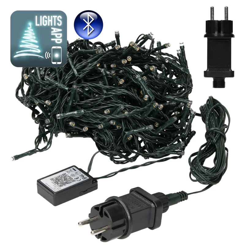 Weihnachtsbaumschmuck LED Lichterkette warmweiß 12 m mit App Steuerung