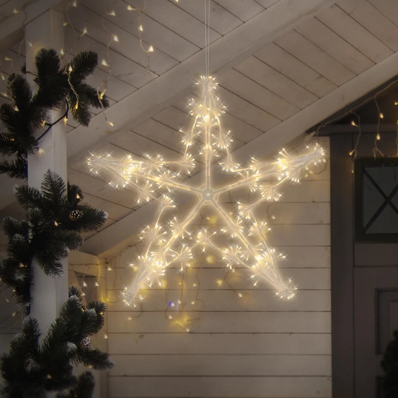 Weihnachtsdeko LED-Stern mit 320 Warmweißen LEDs aus Metall
