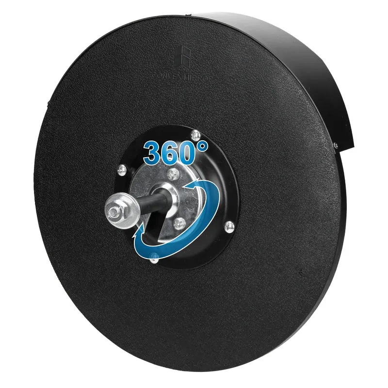 Verkehrsspiegel Schwarz Ø 30 cm mit Halterung