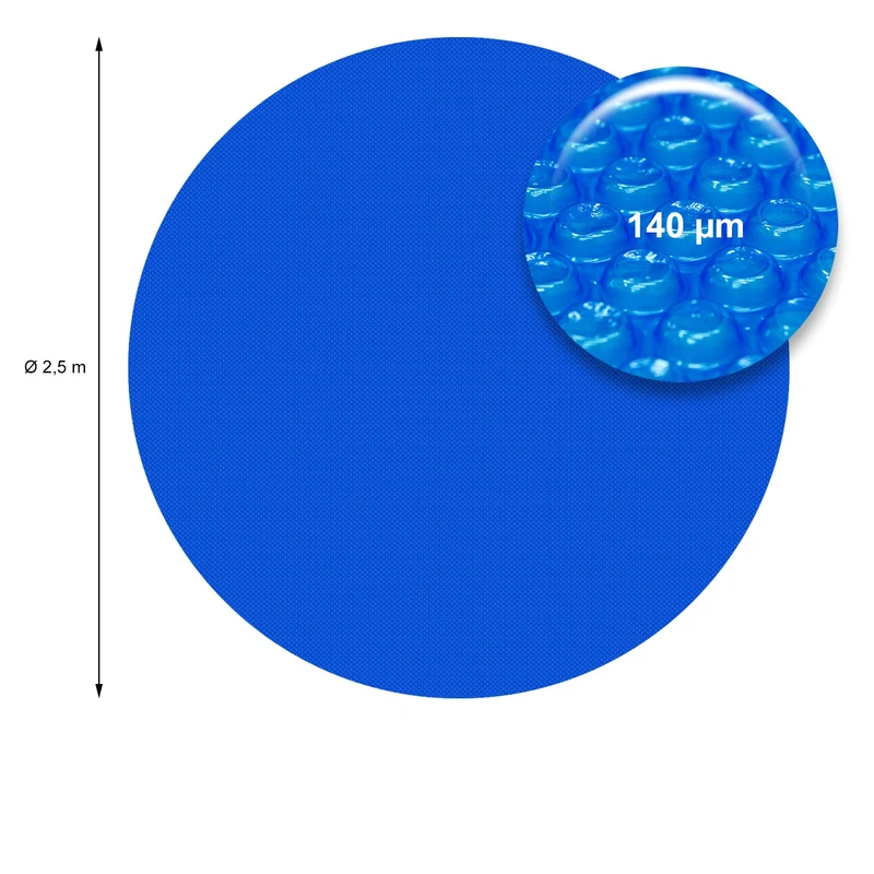 Pool Solarfolie Rund Ø 2,5 m 140µm Blau aus PE-Folie mit Luftkammern