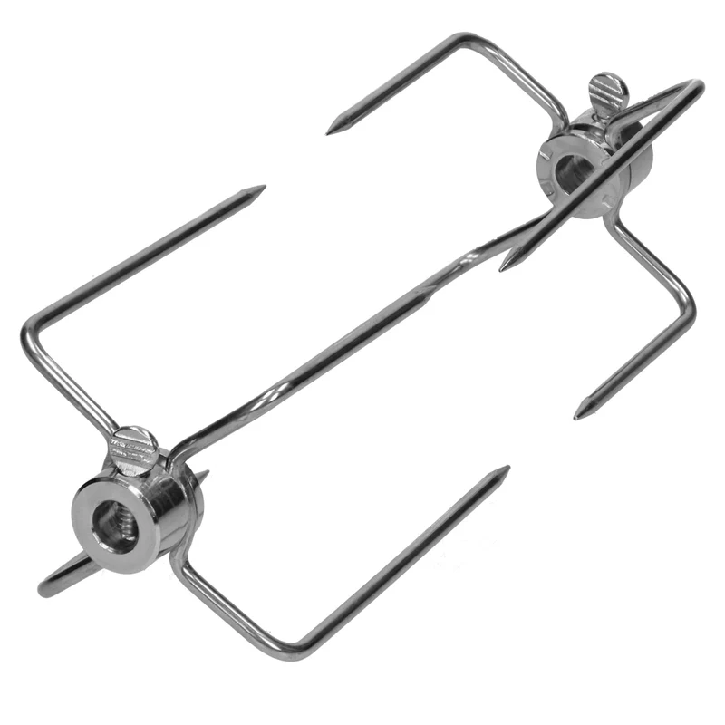 Grillspieß Set 120 cm mit 2x Fleischnadeln und Edelstahl Motor 2U/m inkl. Motorhaltung