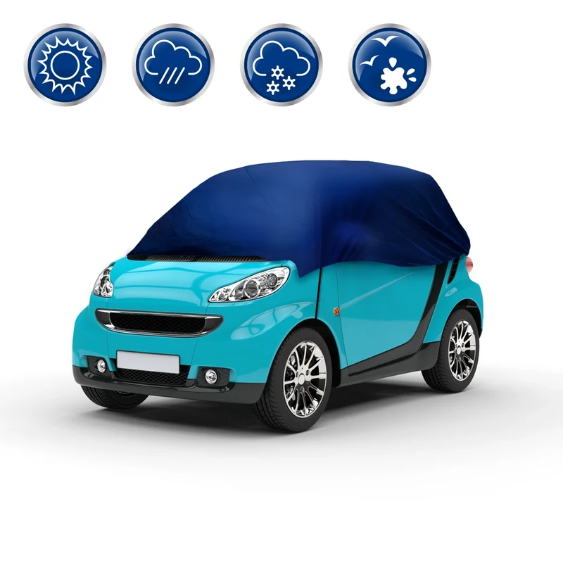 Halbgarage Abdeckung Autogarage für Smart Fortwo 214x146x55 cm 100% Polyester wasserabweisend