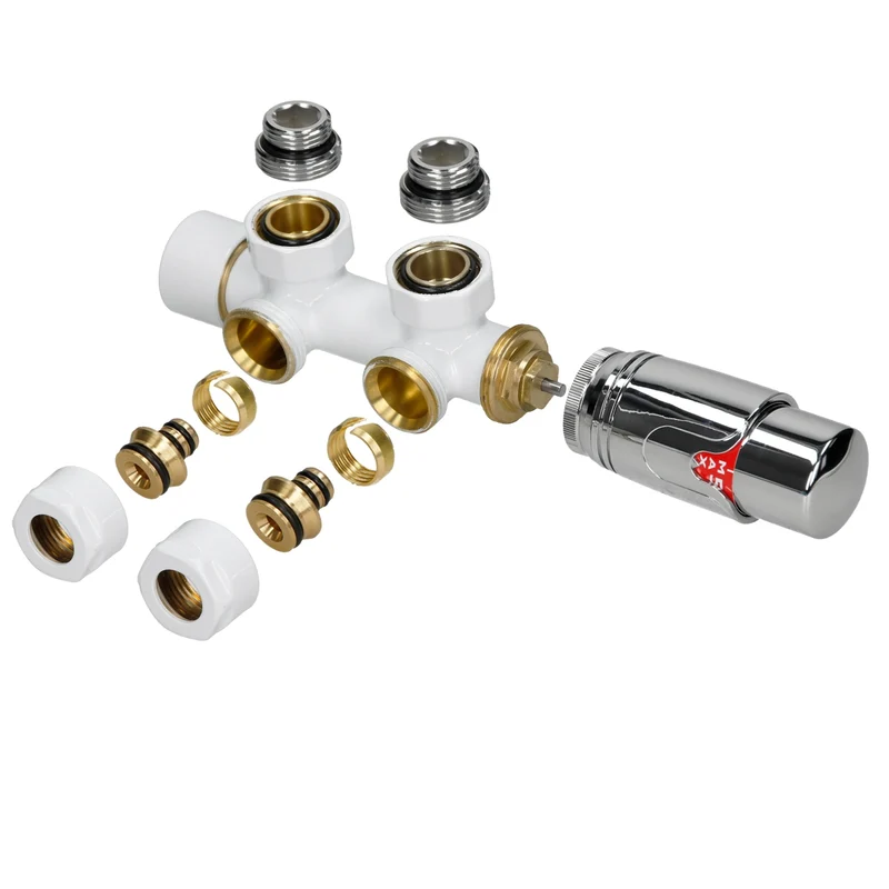 Badheizkörper 1600x604 mm Weiß mit Wand Anschlussgarnitur ML-Design
