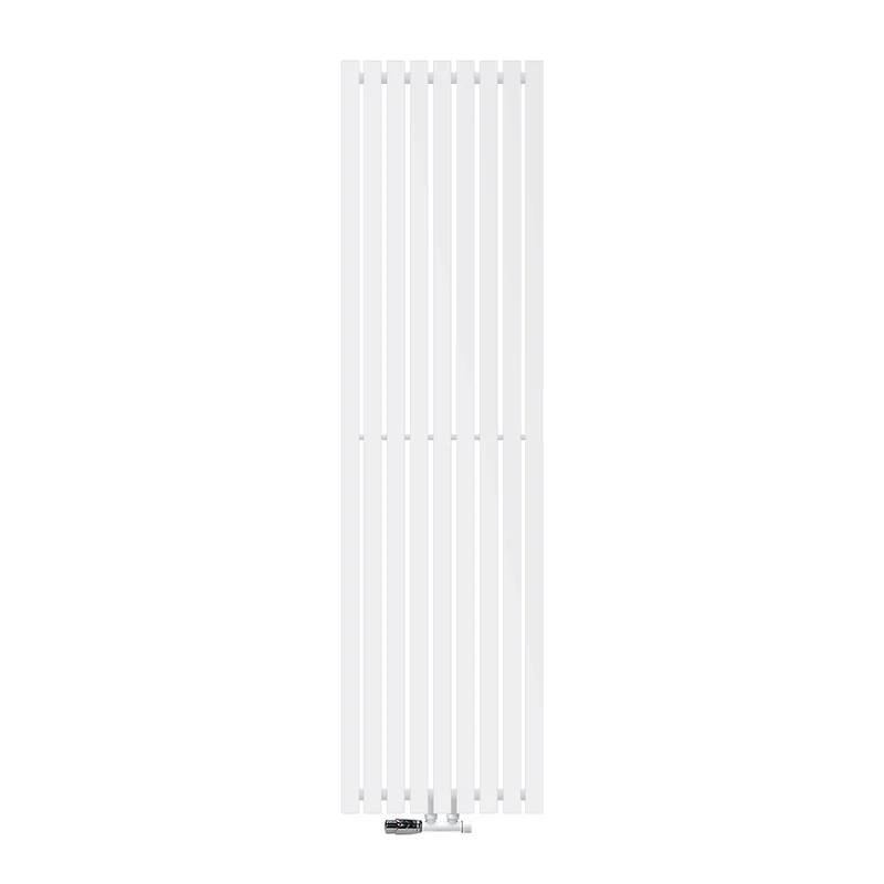 Badheizkörper Mittelanschluss 480x1800 mm Weiß mit Wand Thermostatventil LuxeBath