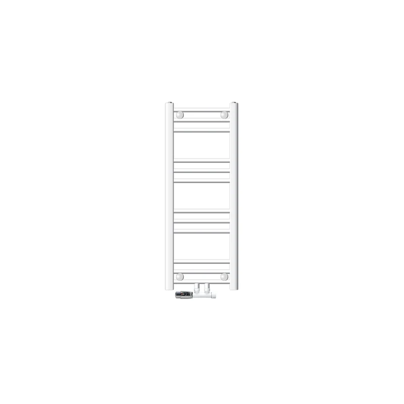 Badheizkörper Mittelanschluss 300x800 mm Weiß gerade mit Wand Anschlussgarnitur LuxeBath