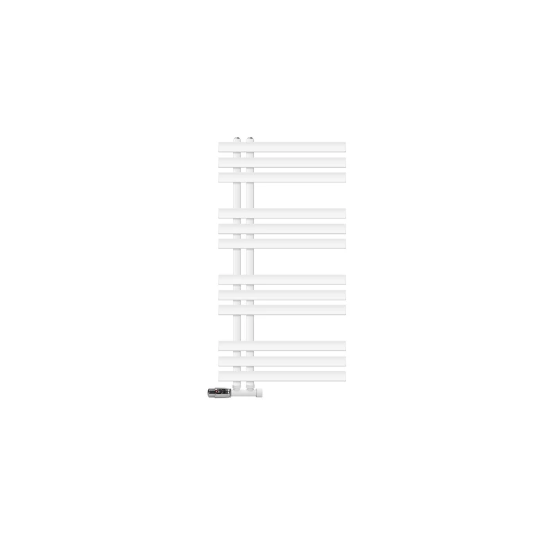 Badheizkörper Mittelanschluss 500x1000 mm Weiß mit Wand Anschlussgarnitur LuxeBath