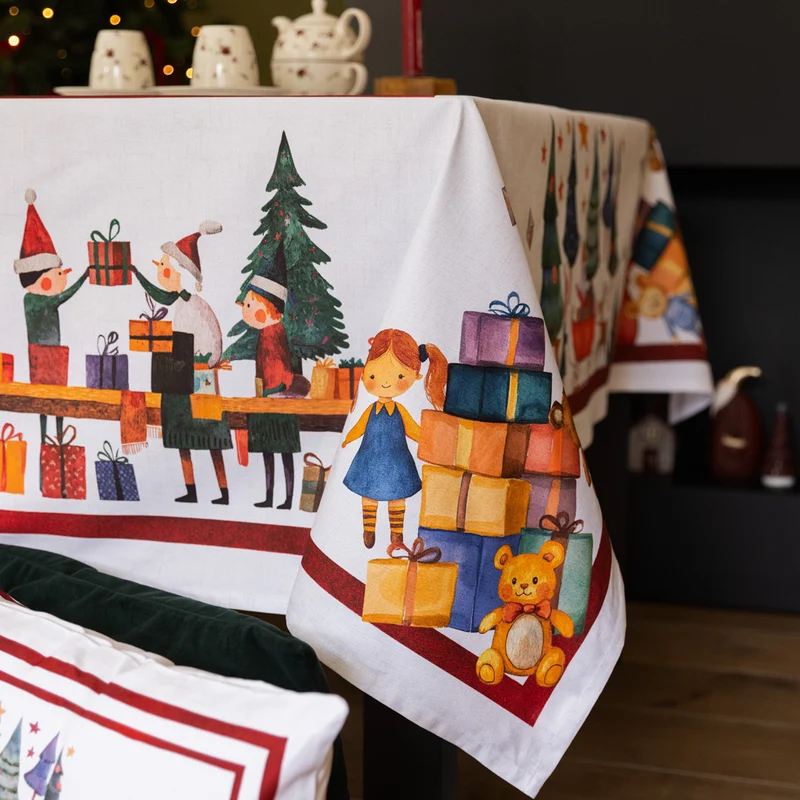 Tovaglia in Puro Cotone Fantasia Natalizia - Christmas Factory