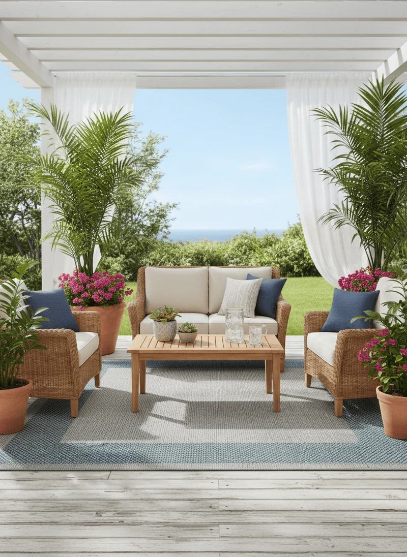Tappeto Outdoor Flatweave Blu