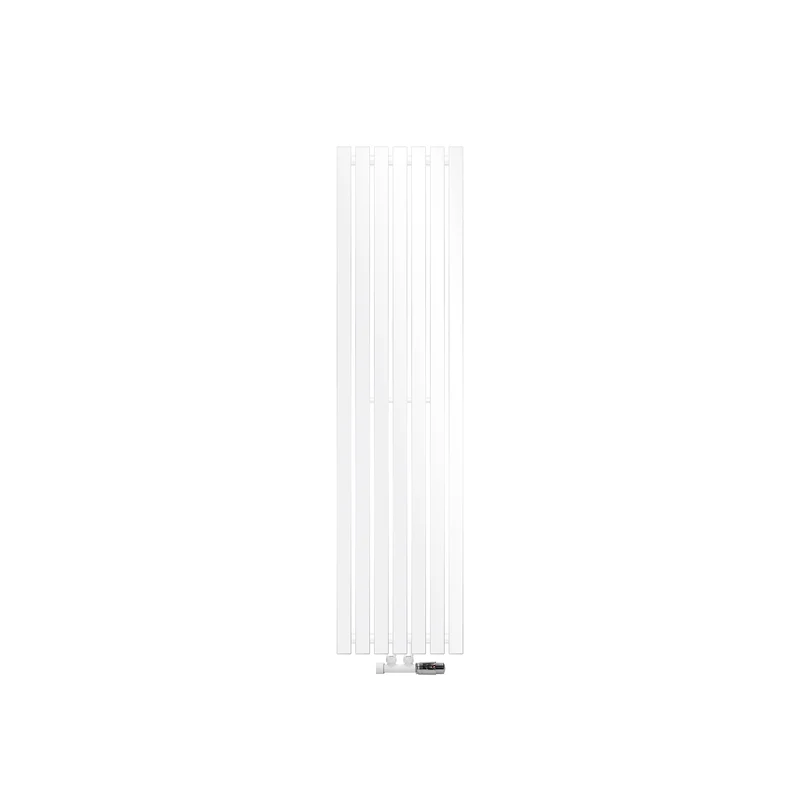 Badheizkörper Stella 370x1400 mm Weiß mit Wand Anschlussgarnitur