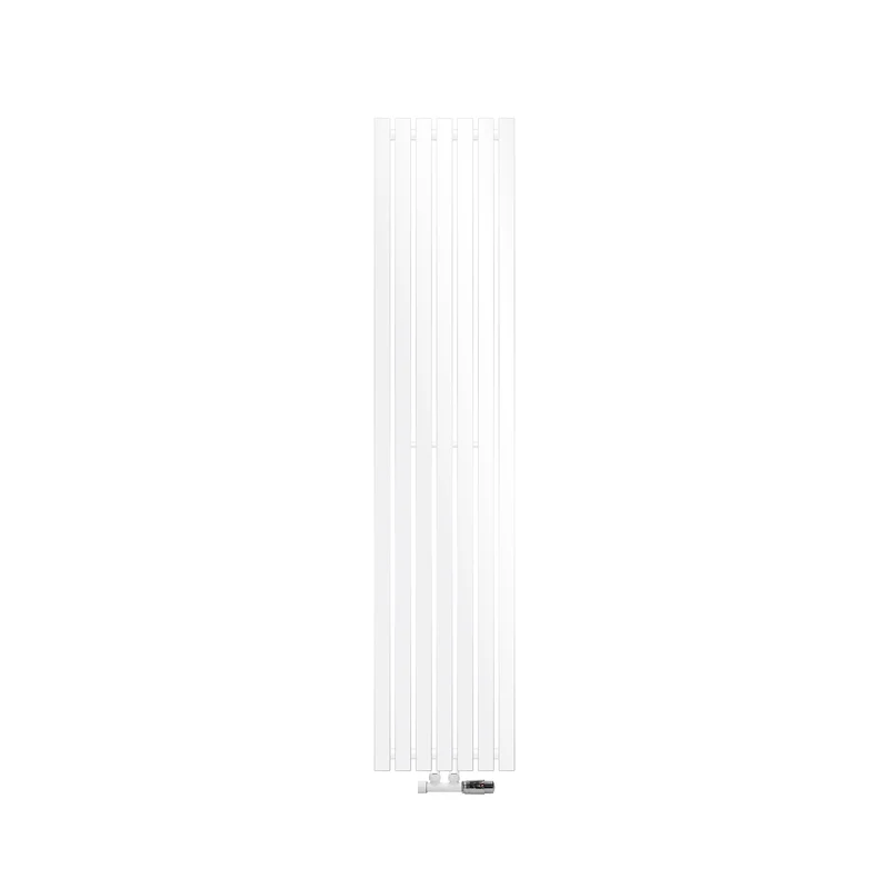 Badheizkörper Mittelanschluss 370x1800 mm Weiß mit Wand Thermostatventil LuxeBath