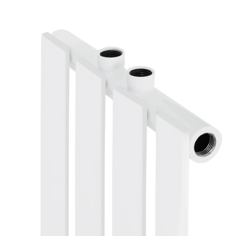 Badheizkörper Mittelanschluss 480x1800 mm Weiß mit Wand Anschlussgarnitur LuxeBath