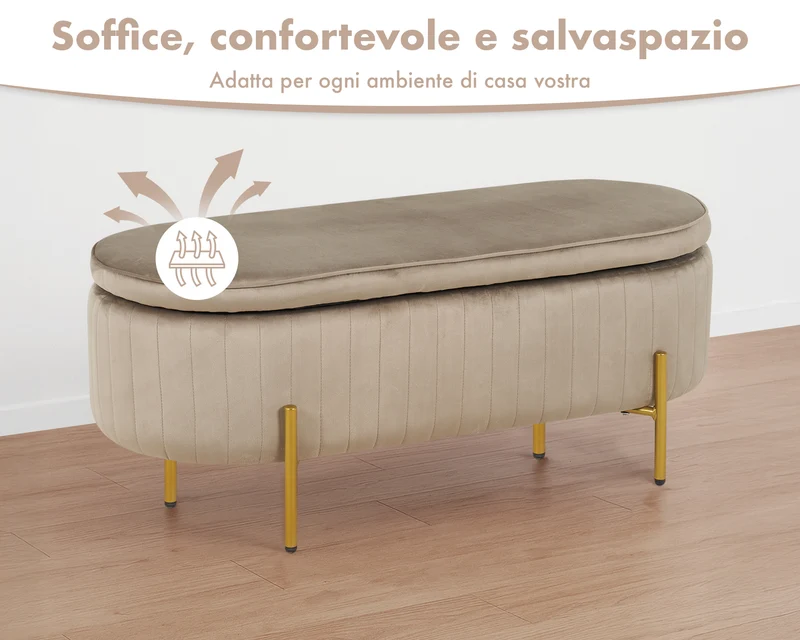 Panca Imbottita Velluto Contenitore XXL Il Gruppone
