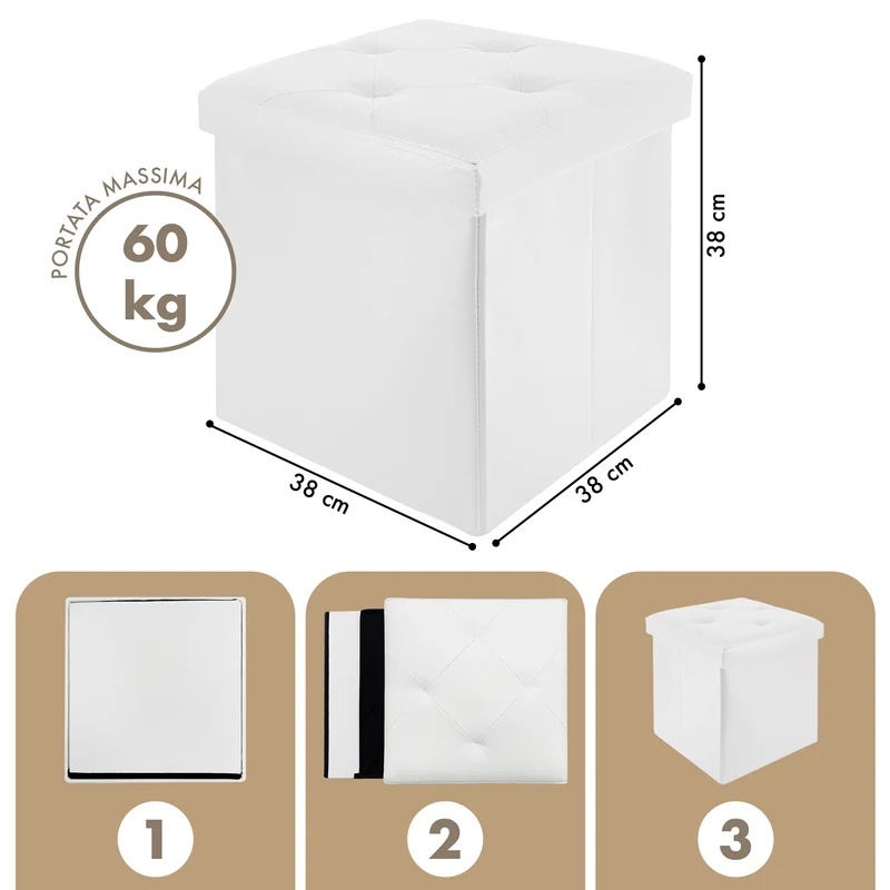 Pouf Poggiapiedi In Ecopelle 2 In 1 Il Gruppone