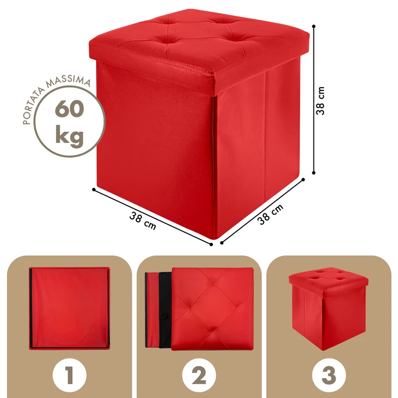 Pouf Poggiapiedi In Ecopelle 2 In 1 Il Gruppone