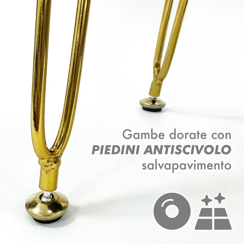 Pouf Velluto Contenitore | Gambe Oro Il Gruppone