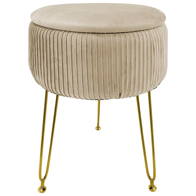 Pouf Velluto Contenitore | Gambe Oro Il Gruppone