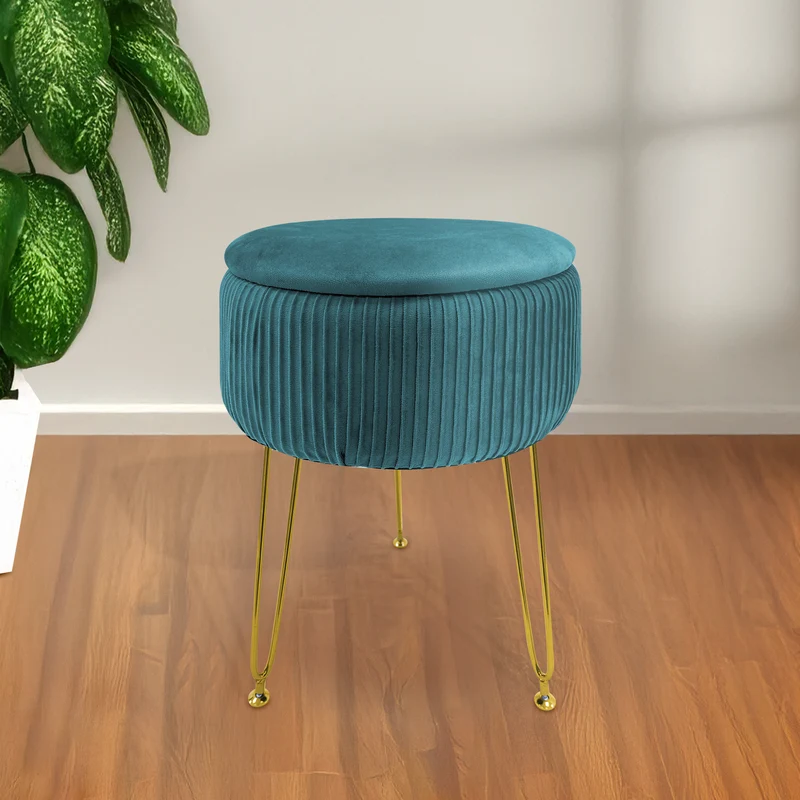 Pouf Velluto Contenitore | Gambe Oro Il Gruppone