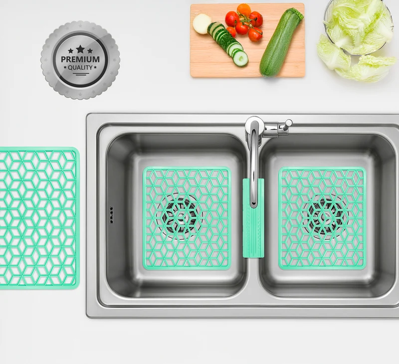 Set 4 Pezzi Tappetini Per Lavello Antigoccia Flessibile In Pvc Prodotto Italiano Il Gruppone